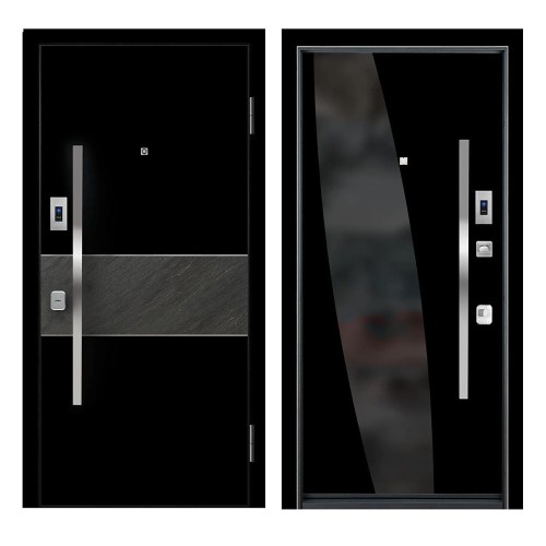 Входная дверь Ле-гран 67527 86х205 см правая black gloss / black matte