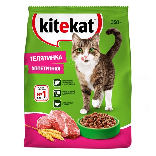 Сухой корм для кошек Kitekat Телятинка Аппетитная