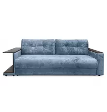 Прямой диван Анкона А со столиком Голубой велюр плюш