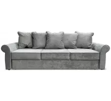 Прямой диван Арвика Серый велюр плюш