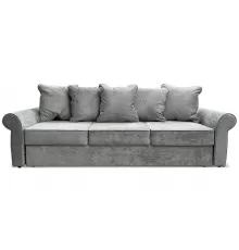 Прямой диван Арвика Серый велюр плюш