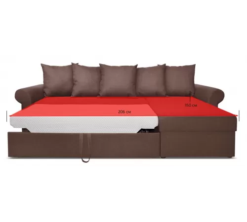 Угловой диван Астрид (Рейн) Коричневый рогожка