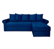 Угловой диван Астрид (Рейн) Синий велюр