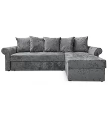 Угловой диван Астрид (Рейн) Темно-серый велюр