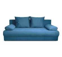 Прямой диван еврокнижка Аверсо голубой велюр