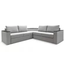 Угловой диван Фоборг с полкой Серый
