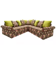 Угловой диван Халланд Коричневый / цветы