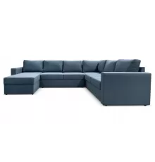 П-образный диван Кольдинг Синий рогожка