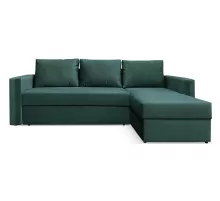 Угловой диван Марибо Темно зеленый велюр