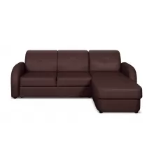 Угловой диван Ника коричневая экокожа