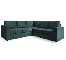 Угловой диван Ольборг Темно-зеленый велюр