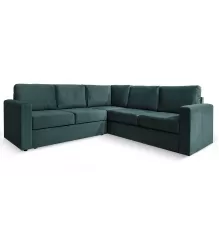 Угловой диван Ольборг Темно-зеленый велюр