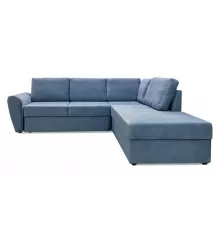 Угловой диван Орхус Темно голубой велюр