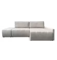 Угловой диван Осака с пуфом Кремовый велюр