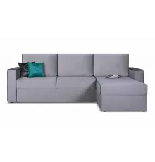 Диван угловой Меларен Серый велюр